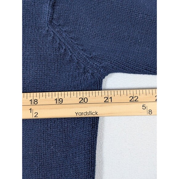 Lauren Ralph Lauren Sweater Mens Medium Navy Blue Crest Quarter Zip Pullover RL - Picture 5 of 6